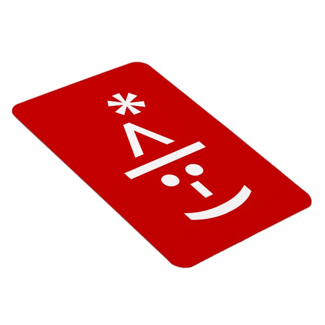 Jul Elf Emoticon Julafton ASCII Text Art Magnet (Högersidan)