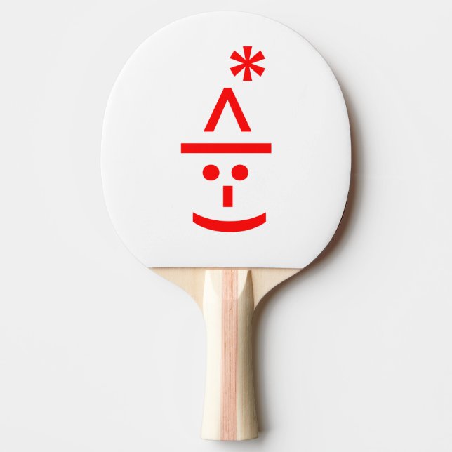 Jul Elf Emoticon Julafton ASCII Text Art Pingisracket (Framsidan)