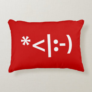Jul Elf Emoticon Julafton ASCII Text Art Prydnadskudde