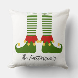 Jul Elf-familjen NAMN Festive Helgdag Decor Kudde