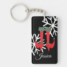 Jul Elf Feet Snöflingor Stocking