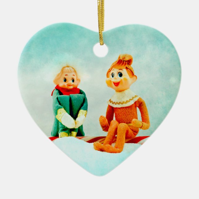 Jul Elf Första datum Julgransprydnad Keramik (Framsidan)