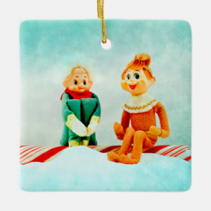 Jul Elf Första datum Julgransprydnad Keramik