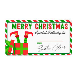 Jul Elf från Santa Gift Sticker Fraktsedel