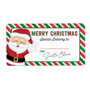 Jul Elf från Santa Gift Sticker Fraktsedel