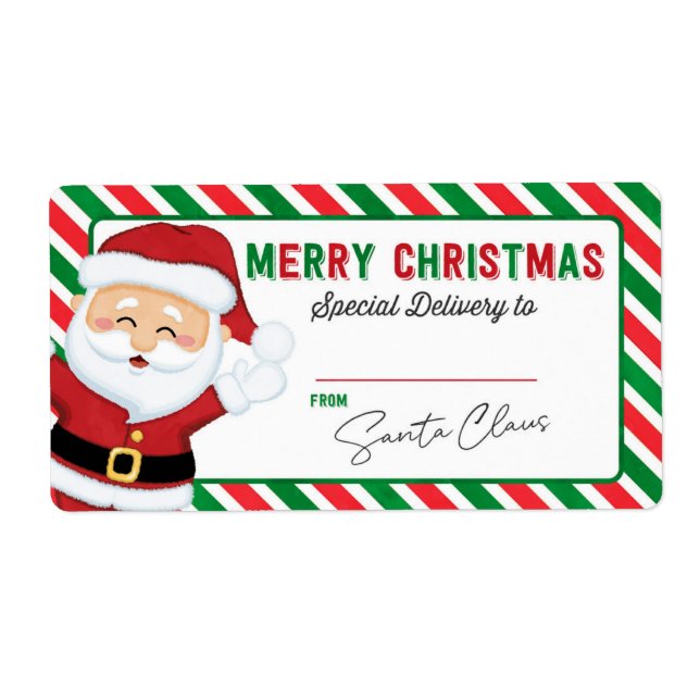 Jul Elf från Santa Gift Sticker Fraktsedel (Framsidan)