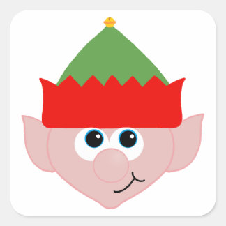Jul Elf Fyrkantigt Klistermärke