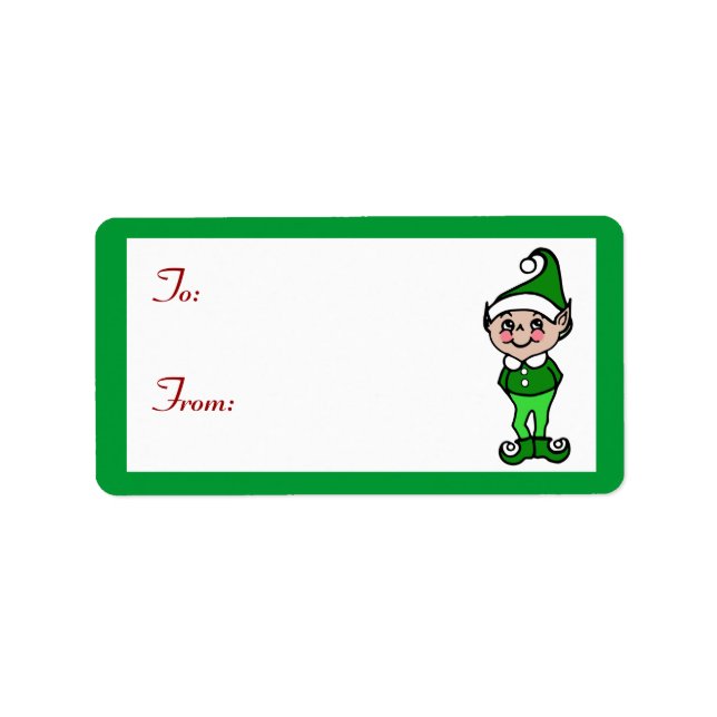 Jul Elf Gift Märkre-etiketter Fraktsedel (Framsidan)