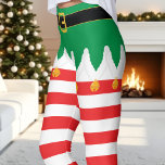 Jul Elf Grönt och Red Rand Helgdag Leggings<br><div class="desc">Bygga upp helgdag med dessa lekfulla,  egeninspirerade,  lagtexter som ger en god grönt med glad röd rand. Perfekt för att sprida julklappning vid julfester,  mysiga nätter vid branden,  eller till och med en roligt springa i snö. Mjuk och tjock väv säkerställer bekvämlighet under hela säsongen.</div>