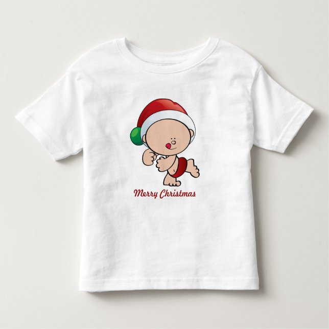 Jul Elf Helgdag Tee Shirt (Framsida)