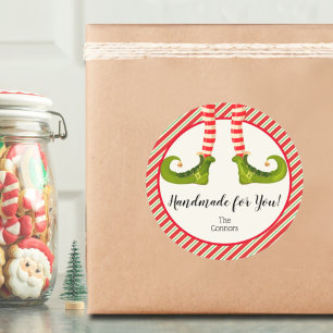 Jul Elf Homemade Goods Helgdag Baking Runt Klistermärke
