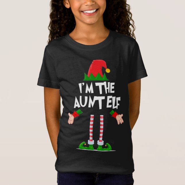 Jul Elf Jag är Moster Elf Matching Julafton T Shirt (Framsida)