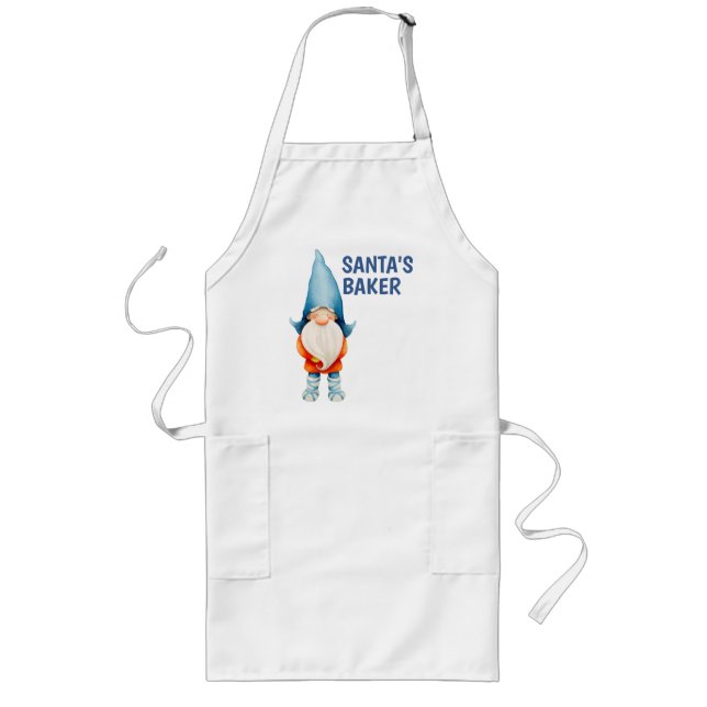 Jul Elf, jultomtens Baker-julpron Långt Förkläde (Framsidan)