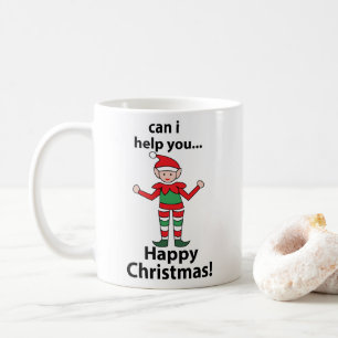 Jul Elf kan jag hjälpa dig med Lycklig jul Elf Kaffemugg