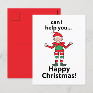 Jul Elf kan jag hjälpa dig med Lycklig jul Elf Vykort