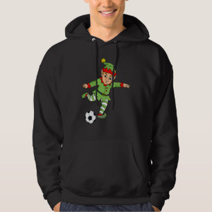 Jul Elf Kicking Soccer Ball Boys Girls Kids Hoodie