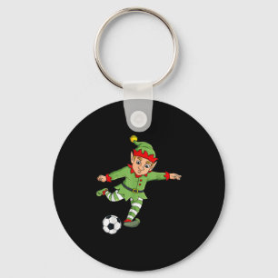 Jul Elf Kicking Soccer Ball Funny Boys Girls Nyckelring