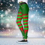 Jul Elf Leggings<br><div class="desc">Festiv kort med skinn och grönt och rött rand.</div>