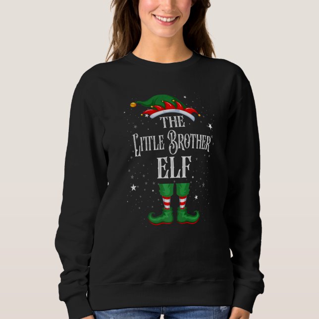 Jul Elf Matching Family Group Little Brother T Shirt (Framsida)