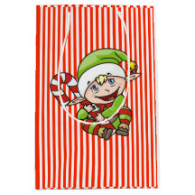 Jul Elf med Candy cane Barns