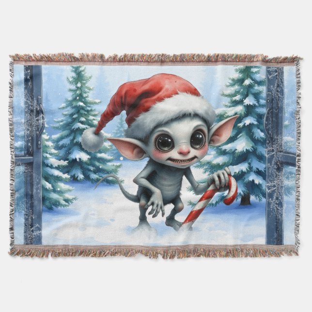 Jul Elf med Candy cane. Filt (Framsidan)