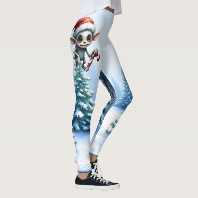 Jul Elf med Candy cane. Leggings (Höger)