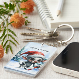 Jul Elf med Candy cane. Nyckelring