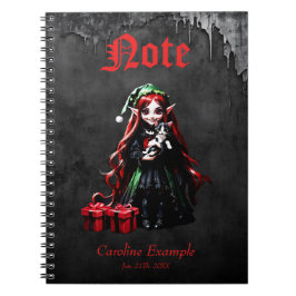 Jul Elf med Kitten. Anteckningsbok