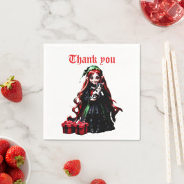 Jul Elf med Kitten. Pappersservett