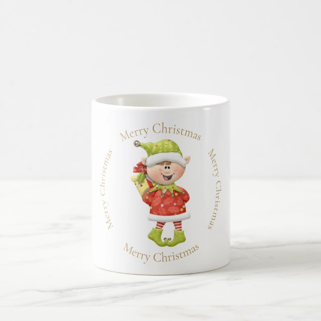 Jul Elf med nuvarande läge Kaffemugg (Center)