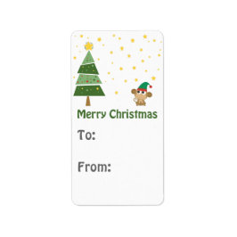 Jul Elf Monkey Gift märkre Adressetikett
