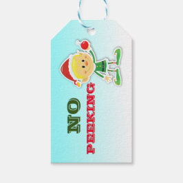 Jul Elf "No Peeking" - Gift-etiketter Presentetikett