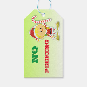Jul Elf No Peeking Gift Märkre Presentetikett
