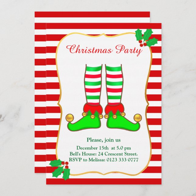 Jul Elf om Röda vita partiets inbjudan (Fram/baksida)