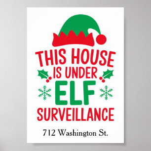 Jul Elf-övervakning Lägg till din lilla Adress Poster