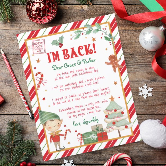 Jul Elf personlig brev Poster (Christmas elf welcome letter)