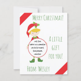 Jul Elf Play Doh Gift Card, Boy Elf, Helgdag Inbjudningar