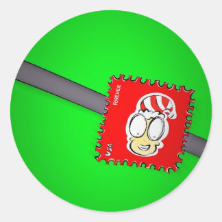 Jul Elf Postage Frimärke Runt Klistermärke