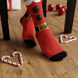 Jul Elf Red Naughty och Nice Helgdag Socks