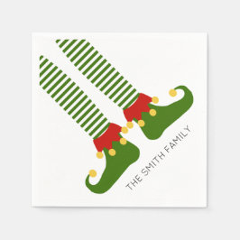 Jul Elf Shelf NAMN Funny Helgdag Festive Pappersservett