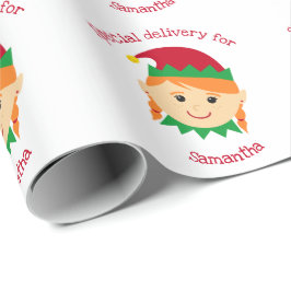 Jul Elf Speciellare förlossningsflickor barn Presentpapper