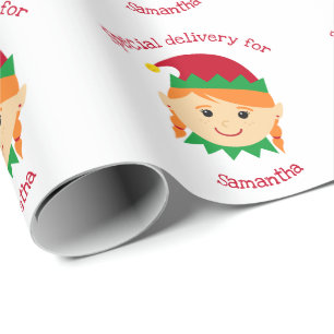 Jul Elf Speciellare förlossningsflickor barn Presentpapper