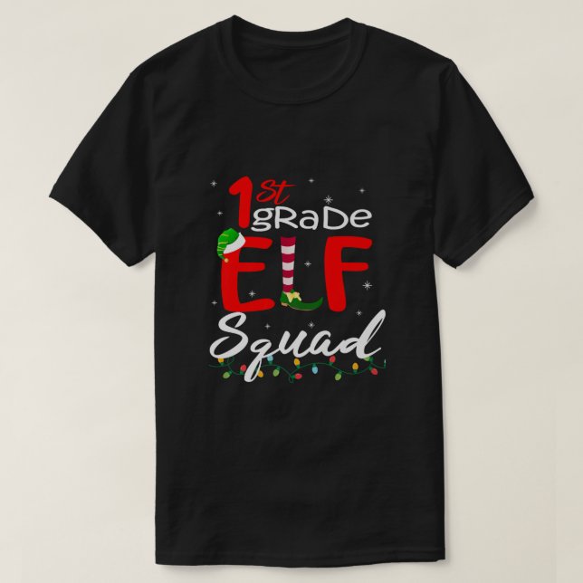 Jul Elf Squad First Klass Lacher Matching P T Shirt (Design framsida)