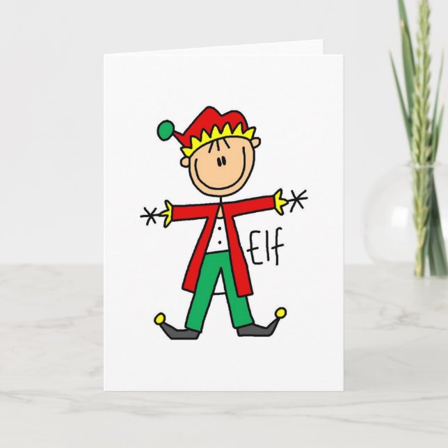 Jul - Elf Stick figur-kort Helgkort (Framsida)