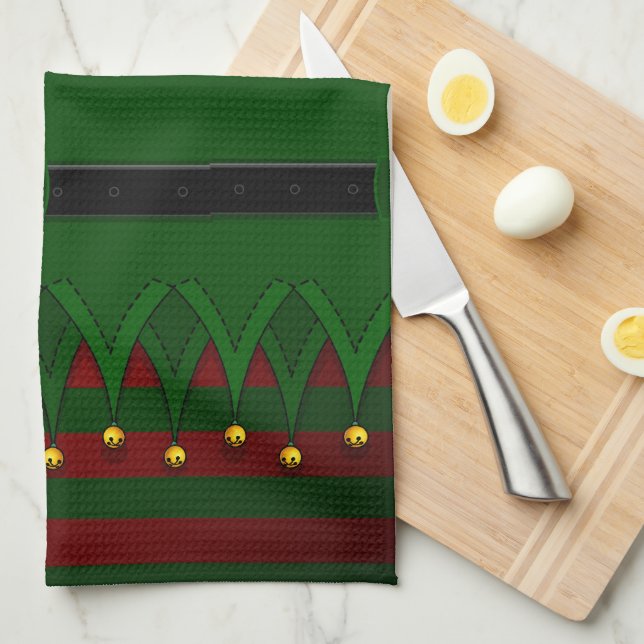 Jul Elf Towel Anpassningsbar Helgdag Tea Towels Kökshandduk (Vikt i Fjärdedel)