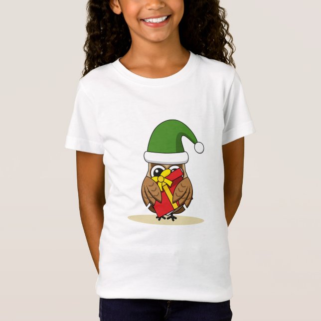 Jul Elf Uggla med nuvarande läge T Shirt (Framsida)