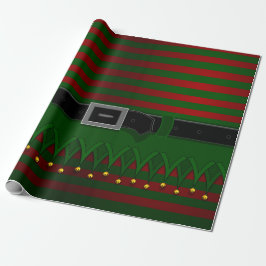 Jul Elf Wrapping Papper Cute Elf Gift Papper Presentpapper