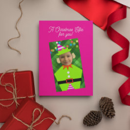 Jul Elfie Rosa Personlig Foto jul Helgkort