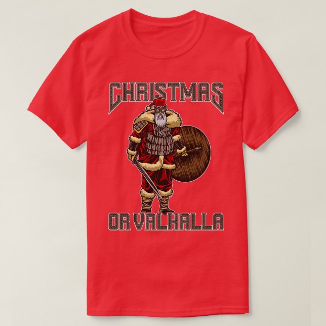 Jul- eller Valhalla Viking jul Yule T Shirt (Design framsida)
