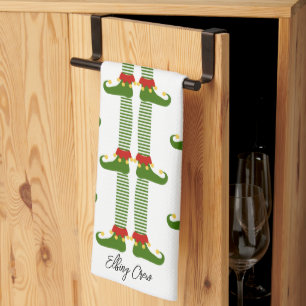 Jul Elves Helgdag ELFING CREW Festive Roligt Kökshandduk